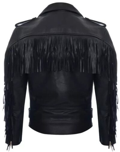 Men's Retro Biker Fringe Leather Jacket