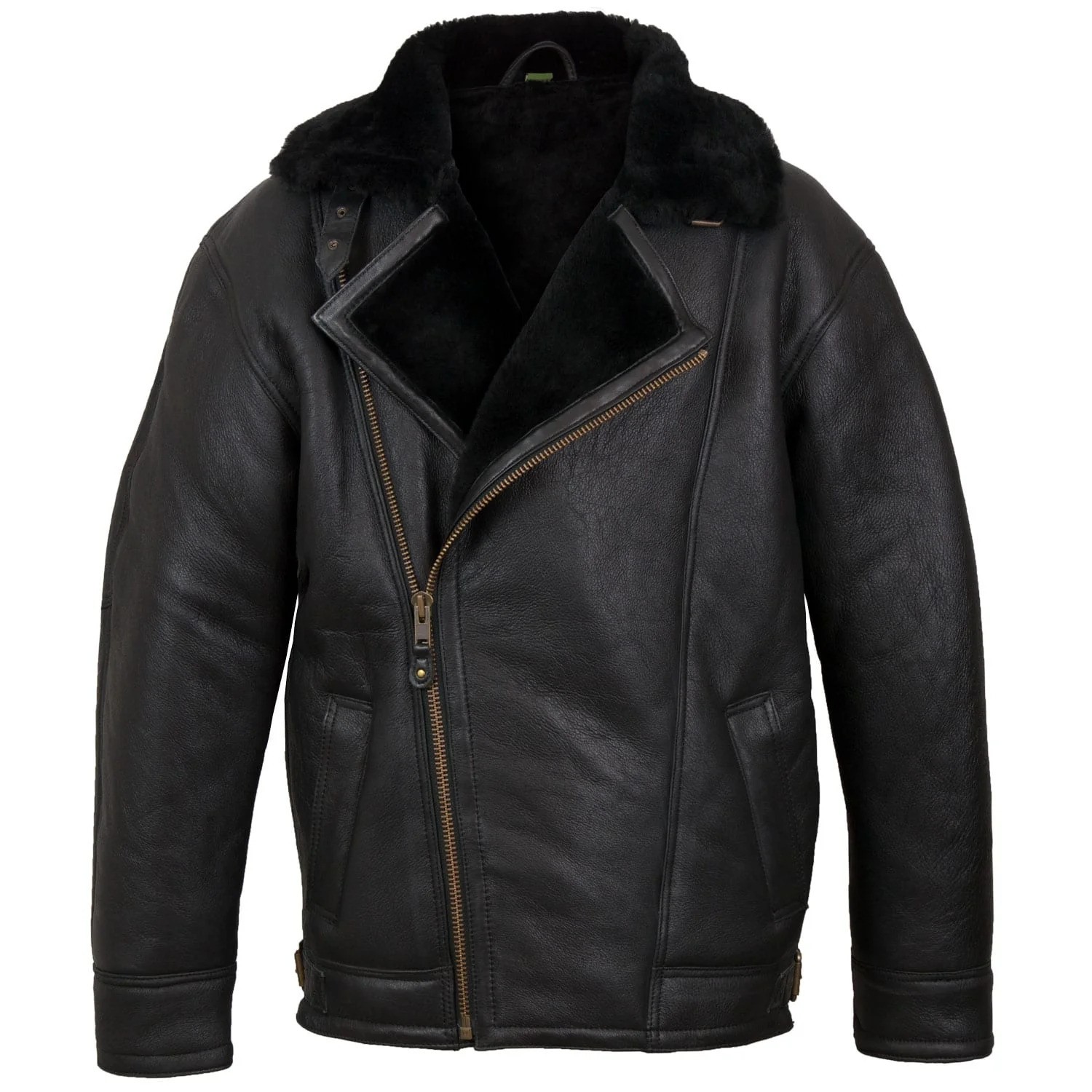 Men's Sheepskin Black Pilot Leather Jacket