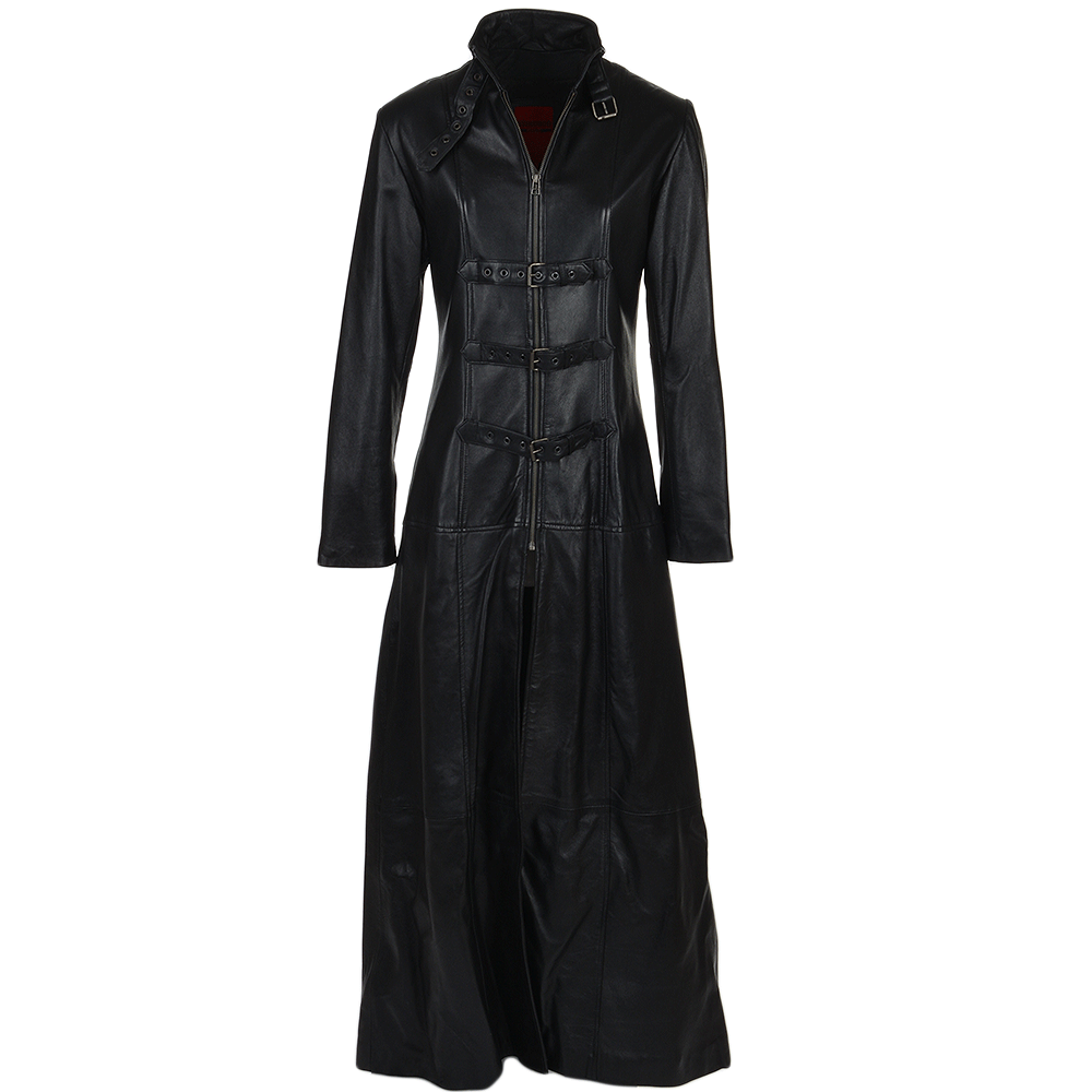 Misty Long Length Black Gothic Trench Coat