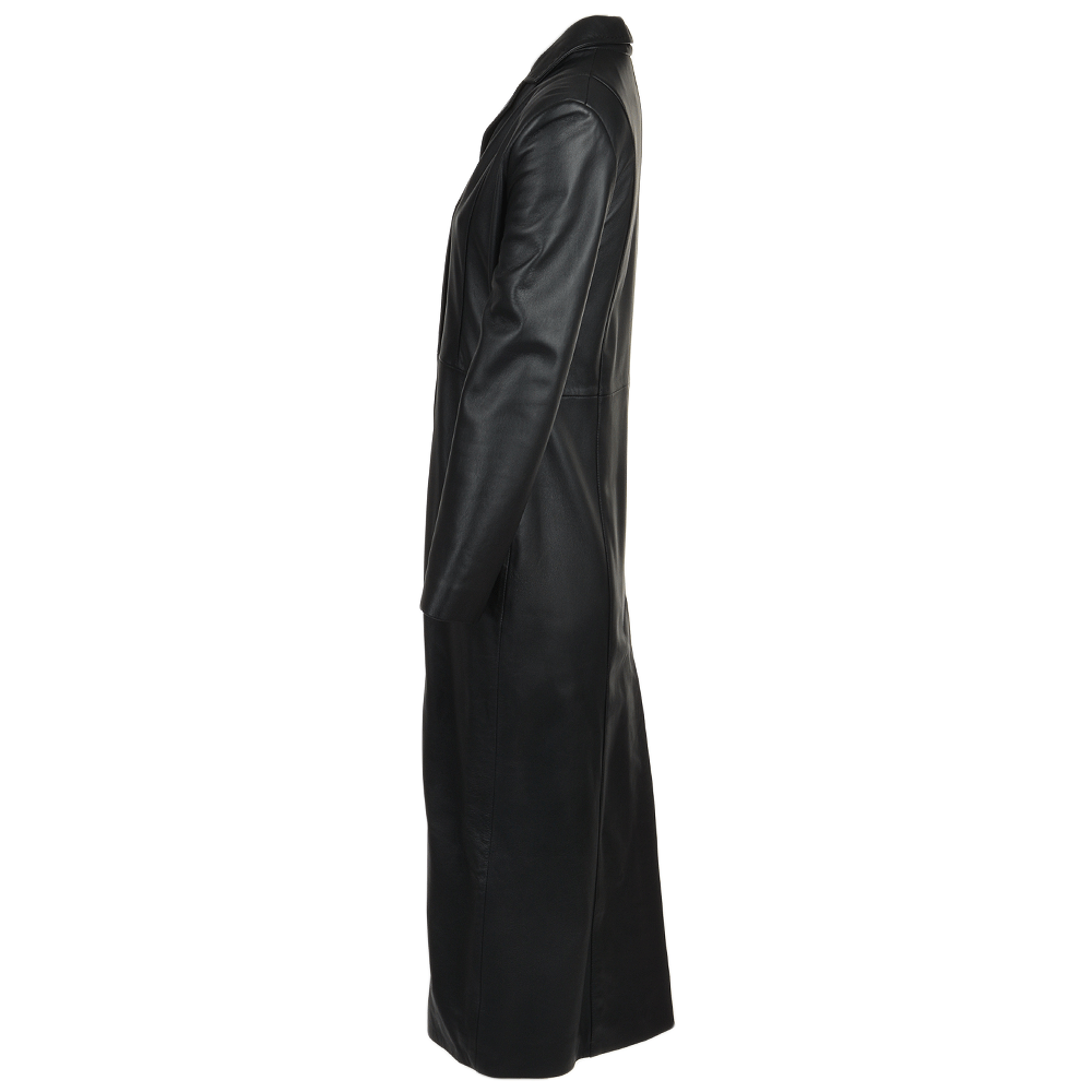 Robin Black Long Length Trench Coat