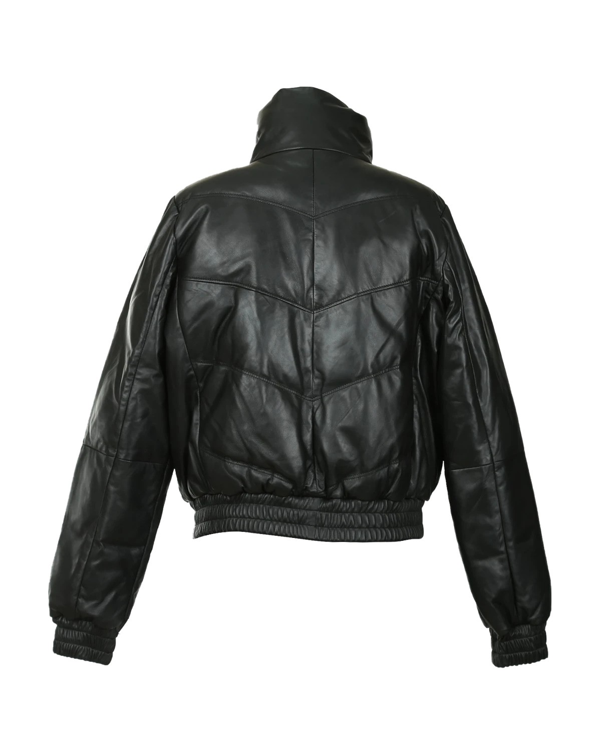 Rosie Leather Puffer Bomber Jacket