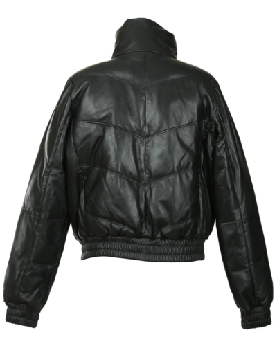 Rosie Leather Puffer Bomber Jacket