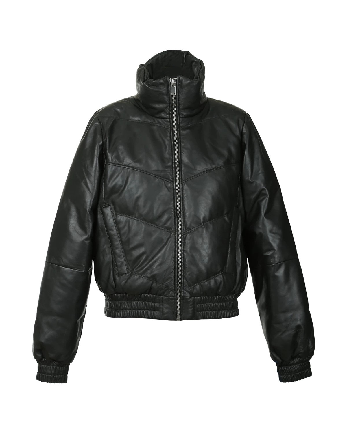 Rosie Leather Puffer Bomber Jacket