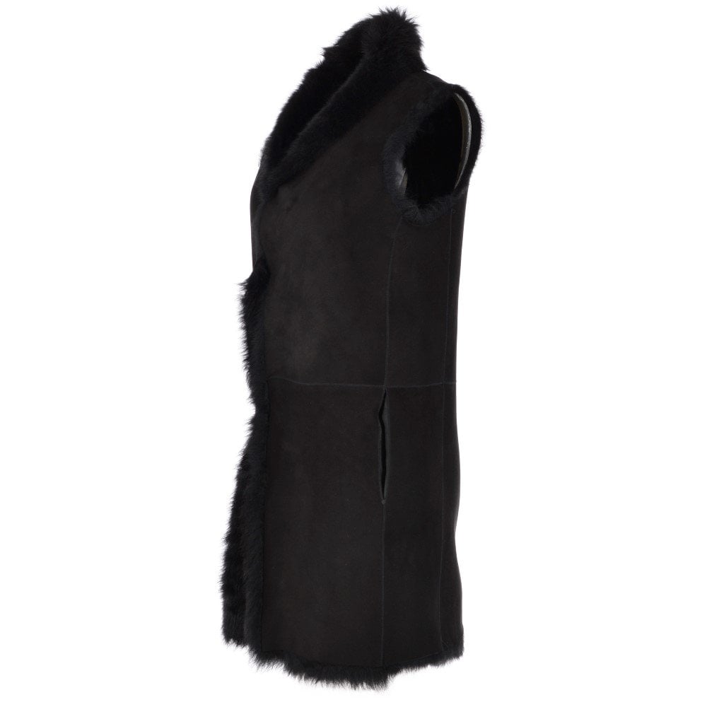 Toscana Shearling Suede Leather Gilet