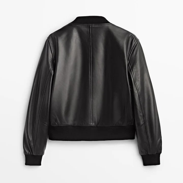 Velma Black Sheepskin Bomber Leather Jacket