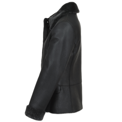 Women's Black Short Shearling Jacket