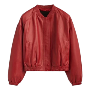 Women's Red B3 Sheepskin Bomber Leather Jacket