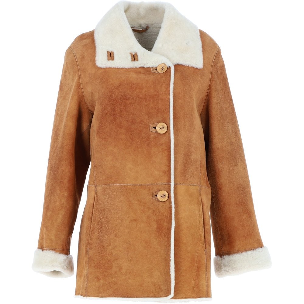 Women's Tan Classic Sheepskin Coat