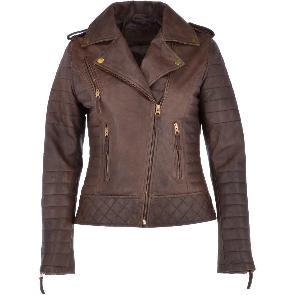 Women’s Timber Diamond quilted Leather Biker Jacket