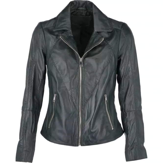 Mackay Green Leather Biker Jacket