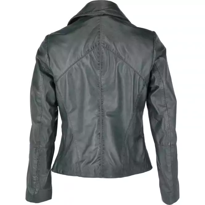 Mackay Green Leather Biker Jacket