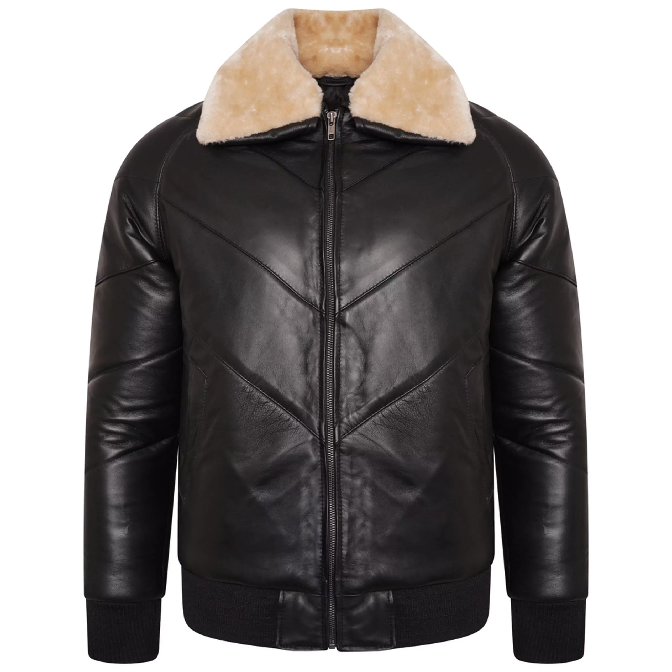 Emden Men's Black Bomber Leather Jacket