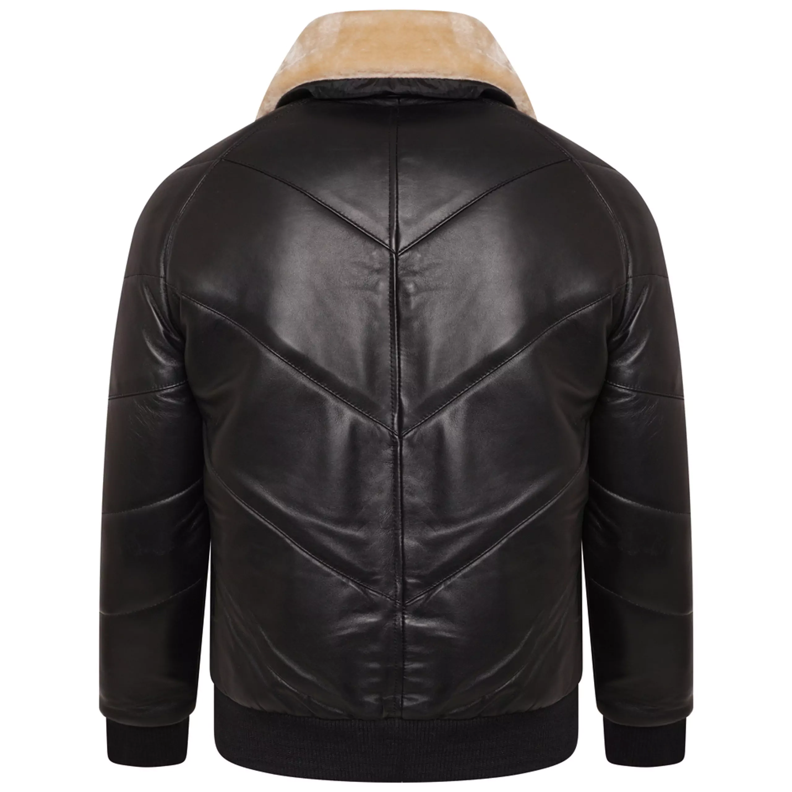 Emden Men's Black Bomber Leather Jacket