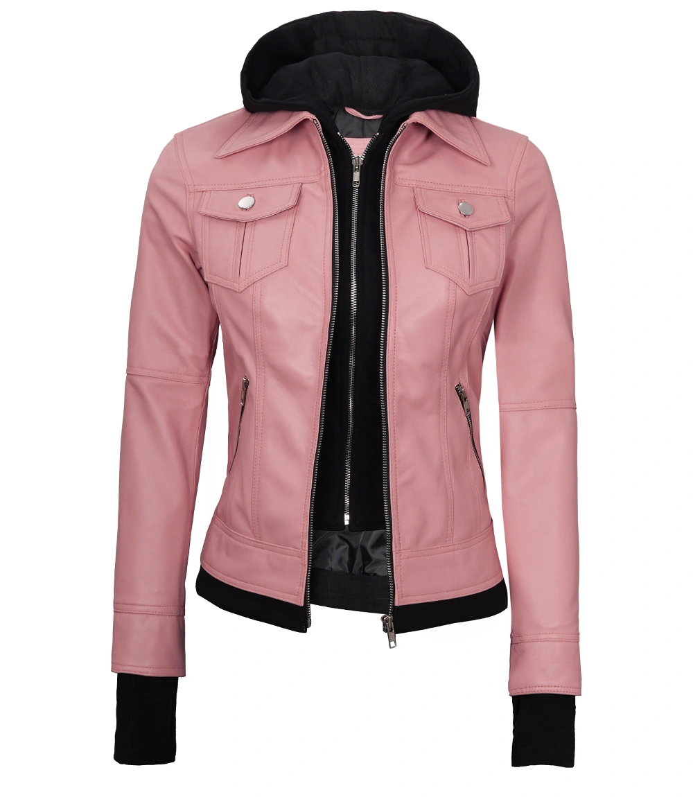 Adrian Women’s Hooded Leather Jacket