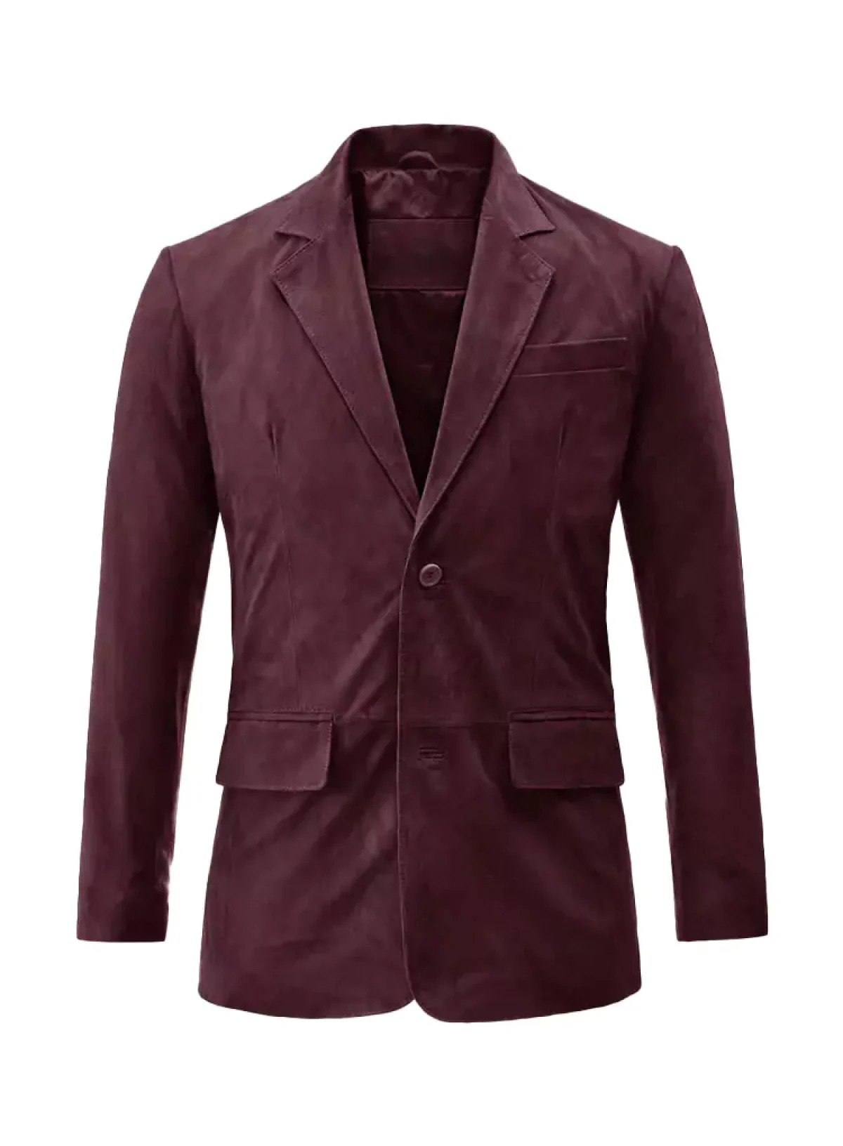 Ashton Men s Burgundy Suede Leather Blazer Real Leather Garments