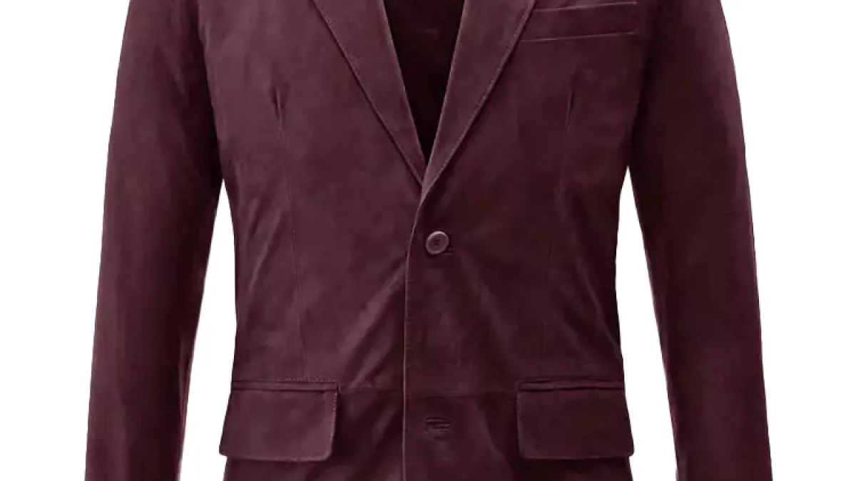 Maroon suede blazer hotsell