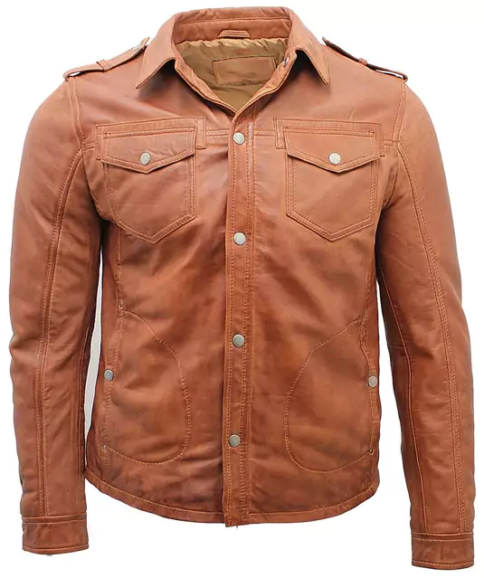 Batavia Men's Leather Shirt Jacket