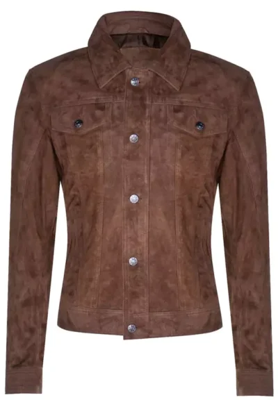 Beaufort Men's Brown Suede Leather Shirt