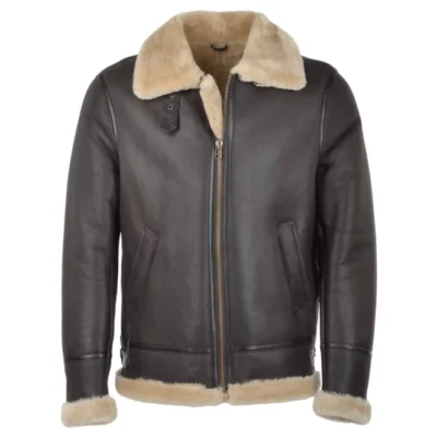 Bedford Men’s Brown Sheepskin Pilot Jacket