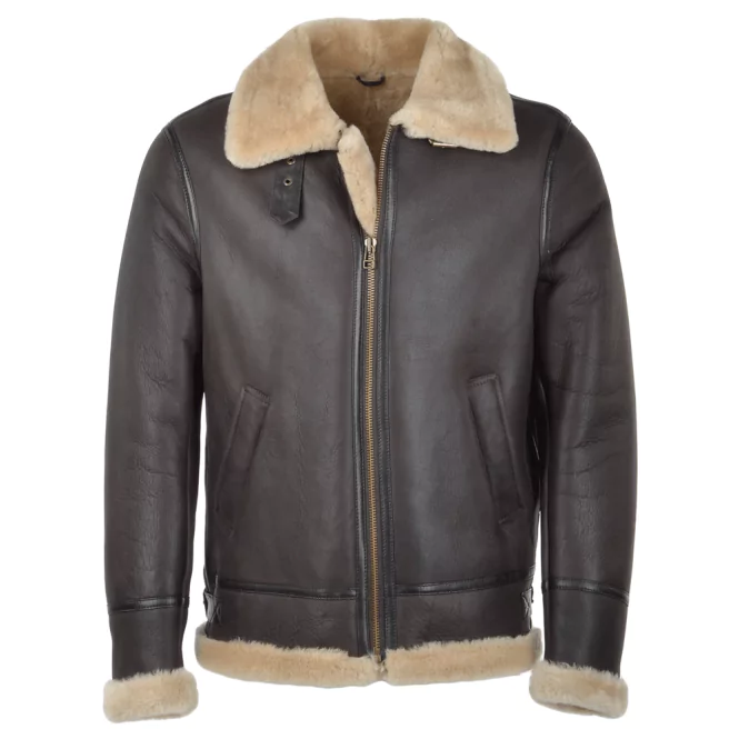 Bedford Men’s Brown Sheepskin Pilot Jacket