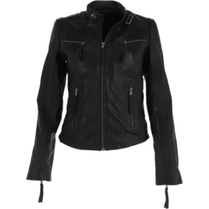 Beloit Women's Cafe Racer Leather Jacket