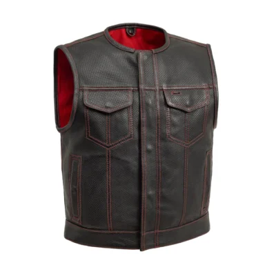 Bisbee Men's Red Leather Gilets