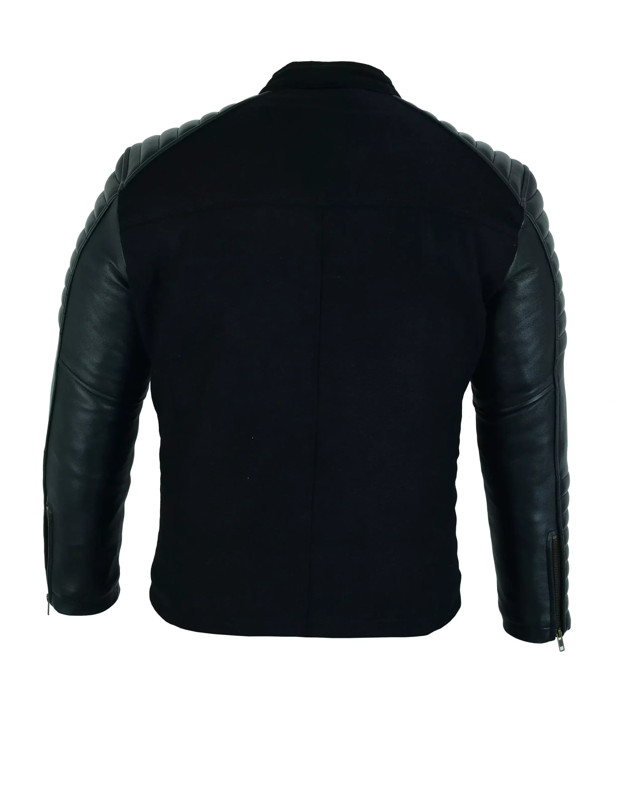 Men's Black Quilted Moto Leather Jacket