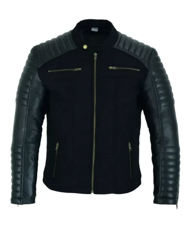 Men's Black Quilted Moto Leather Jacket