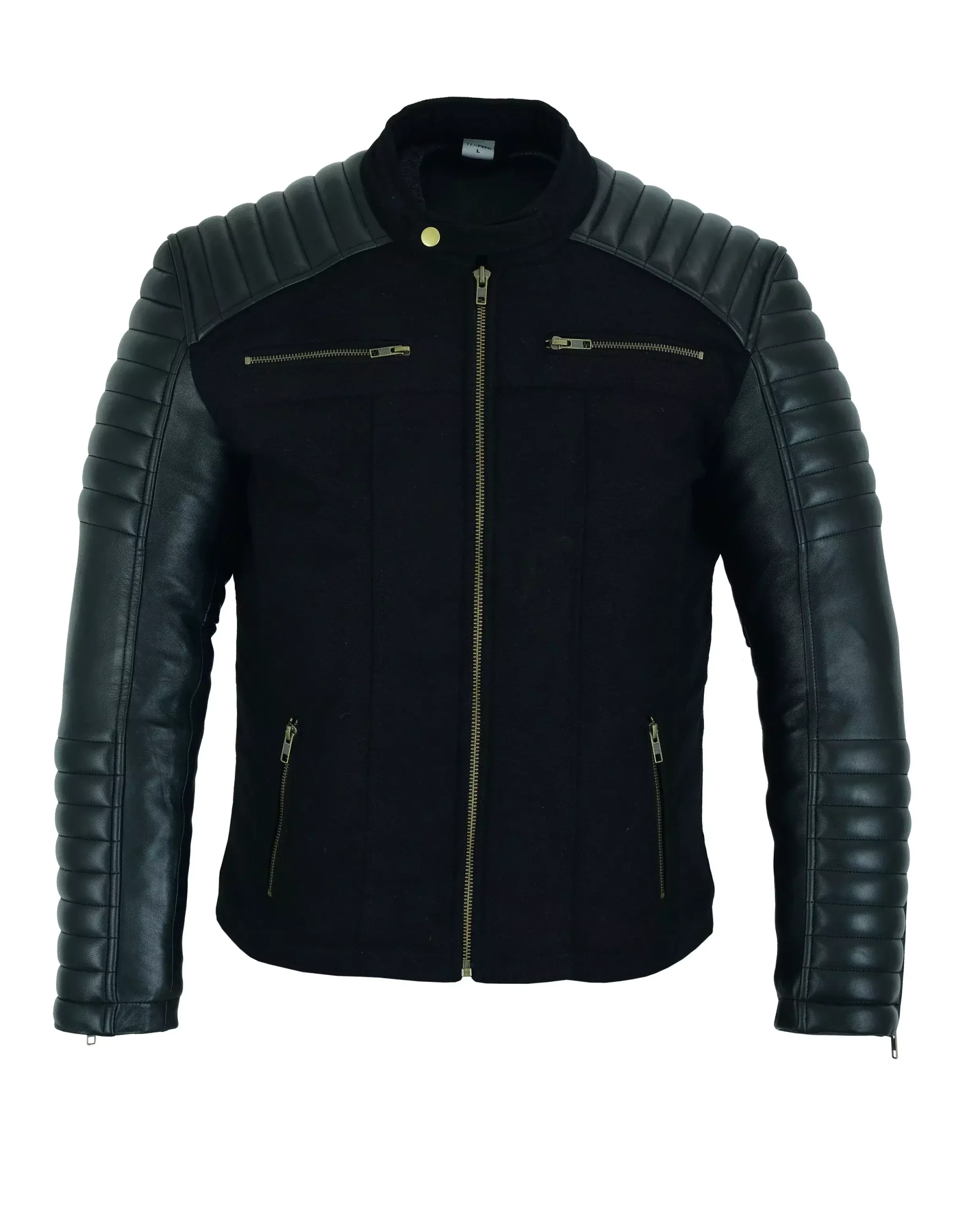 Men's Black Quilted Moto Leather Jacket