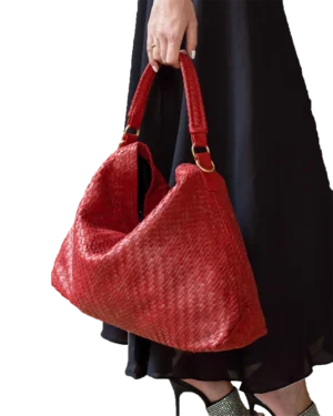 Brandon Women's Woven Red Leather Bag