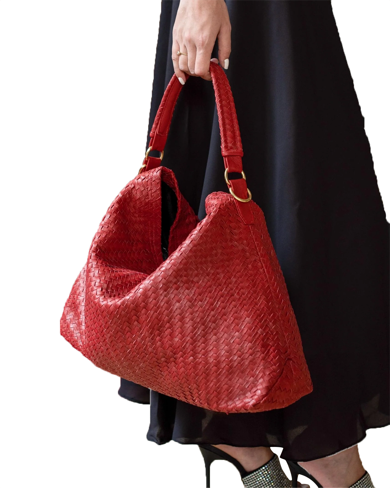 Brandon Women's Woven Red Leather Bag