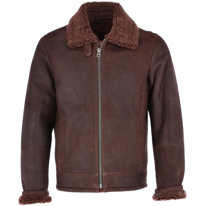 Branford Men’s Brown Sheepskin Flying Jacket