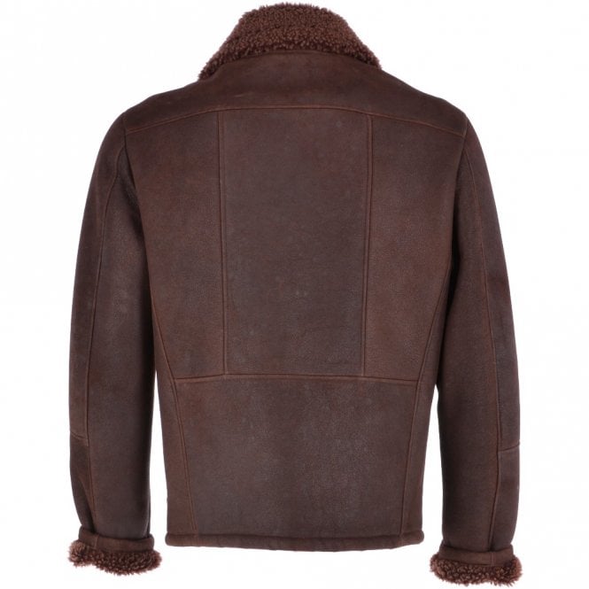 Branford Men's Brown Sheepskin Flying Jacket