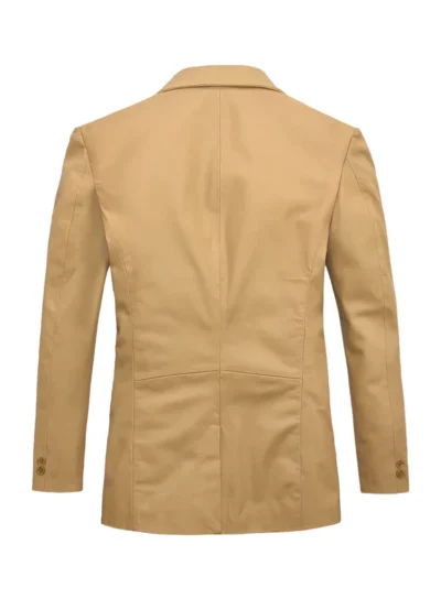 Brewer Men's Beige Leather Blazer