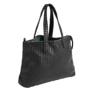 Burress Woven Black Leather Bag