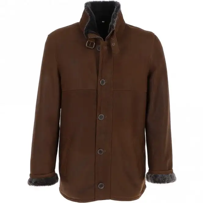 Byron Men's Brown Shearling Coat