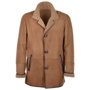 Cabral Men's Classic Brown Sheepskin Coat