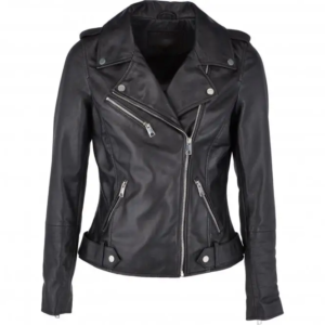 Casper Women's Black Cafe Racer Leather Jacket
