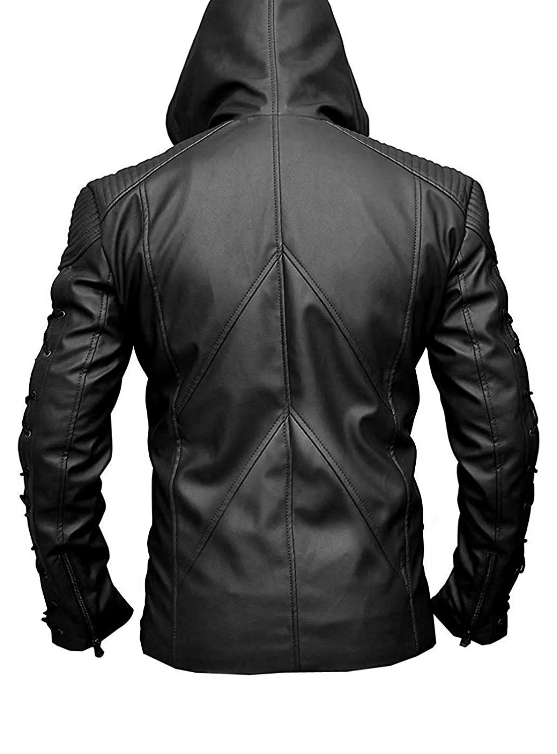 Clifford Men’s Black hooded Leather Jacket