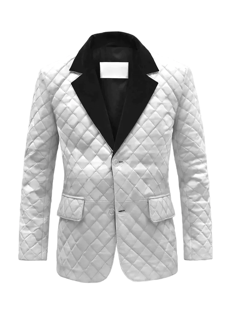 Compton Men's White Leather Blazer