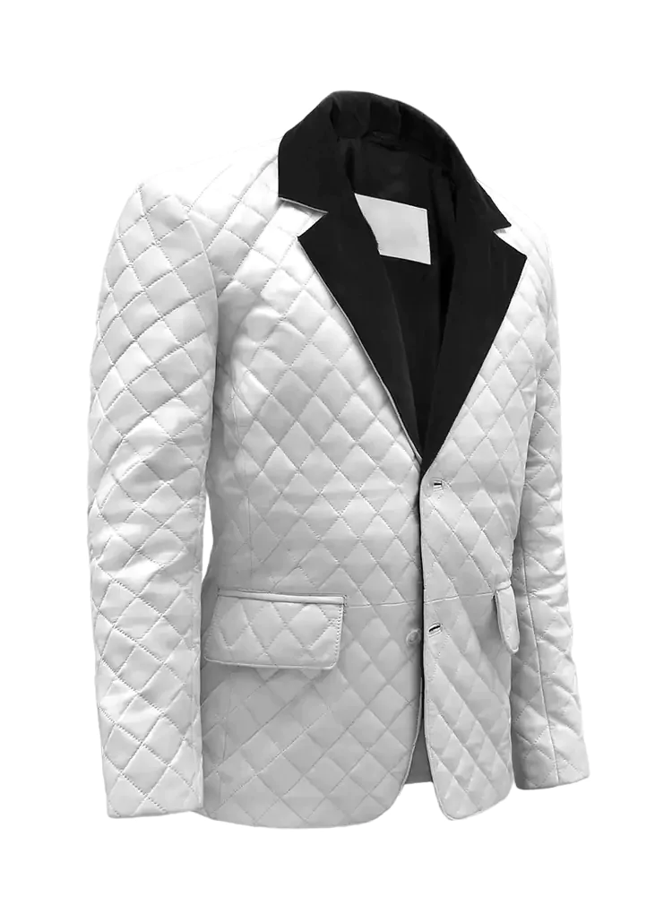 Compton Men's White Leather Blazer