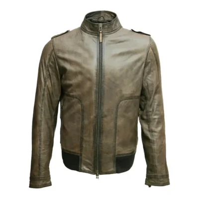 Corey Men's Vintage Grey Leather Jacket