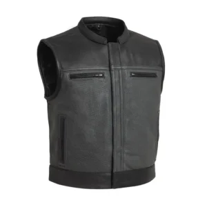 Cortes Men's Black leather Gilets