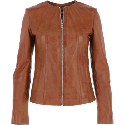 Darien Women's Tan Leather Jacket