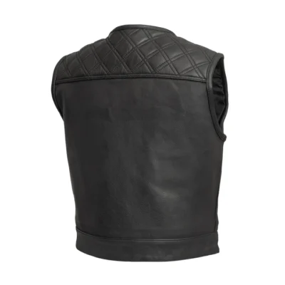 Davis Men's Black Motorcycle Leather Gilets