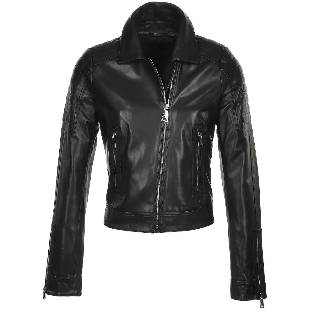 Dawson Black Cafe Racer Leather Jacket