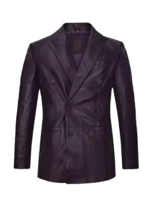 Declan Men's Purple Leather Blazer