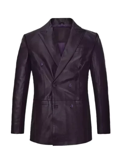 Declan Men's Purple Leather Blazer