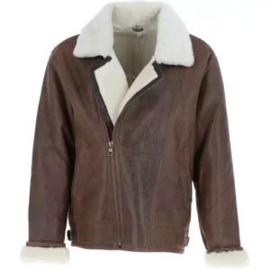 Derrick Men's Brown Sheepskin Flying Jacket