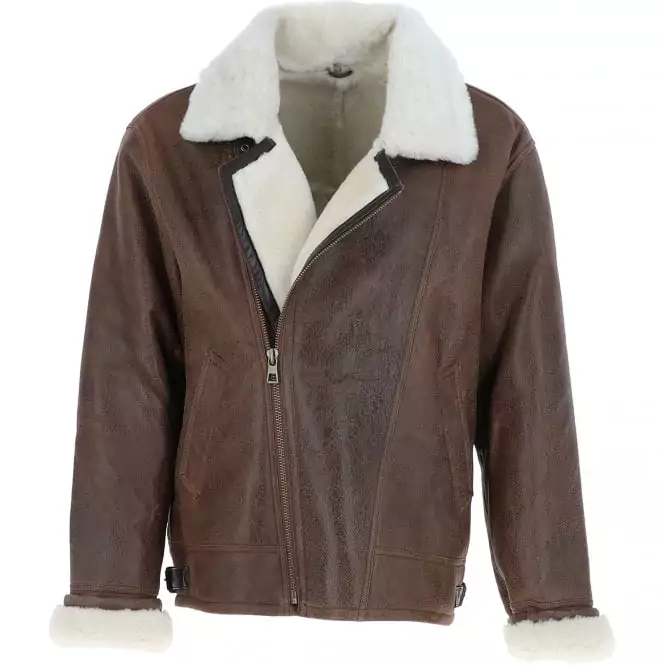 Derrick Men’s Brown Sheepskin Flying Jacket